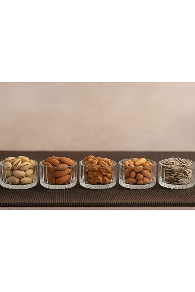 STİLO HOME 6 Pieces Glass Cookie Bowl and Magnolia Bowl