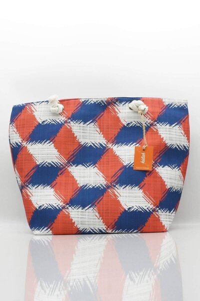 Külah Γυναικεία τσάντα παραλίας με γεωμετρικό σχέδιο