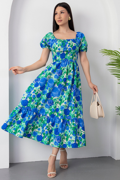 PULLIMM Φόρεμα Gipeli με τετράγωνο λαιμό λουλουδάτο DKS1097