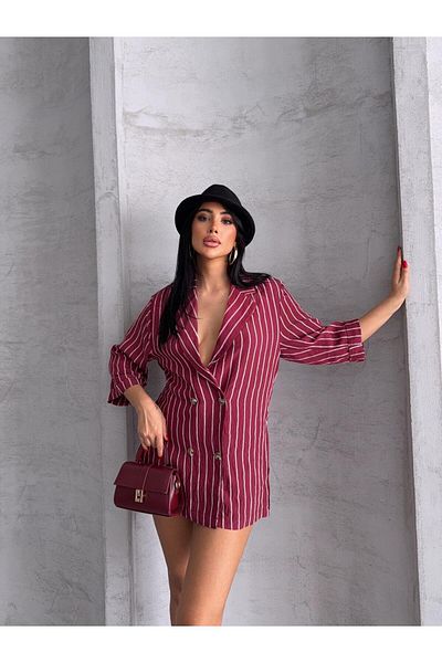 LB Laluna Butik Jachetă blazer cu dungi pentru femei