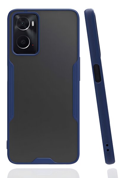 Ceponya Oppo A76 Kılıf Kamera Korumalı Arkası Şeffaf Silikon