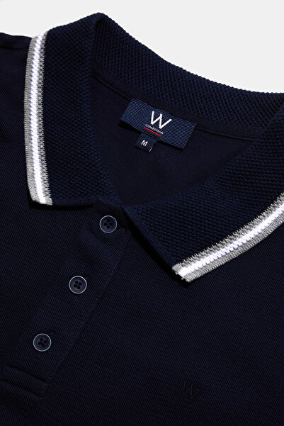 W Collection NAVY BLUE POLO NECK T-SHIRT