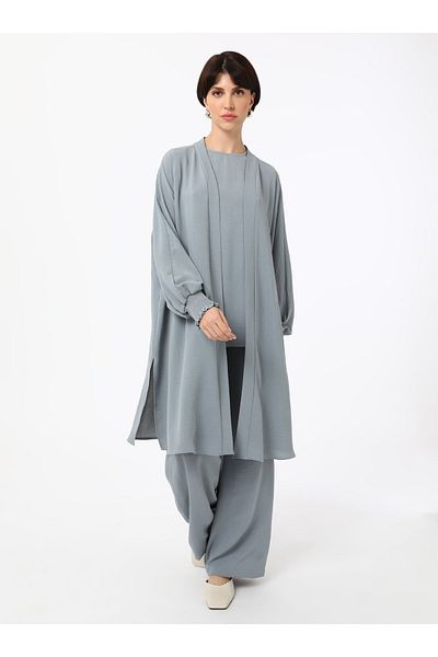 Refka Set Triple Aerobin Cap&Pantaloni&Bluză - Gri - Refka