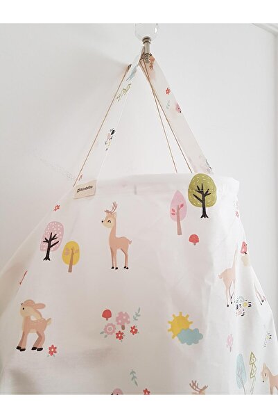 ilkimbebe Ceylanlı Konforlu Balenli Emzirme Önlüğü , Örtüsü - 70x100 Cm , Anne Bebek