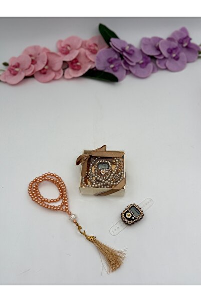 Uğurlu Hac Set de mărgele de rugăciune din perle, cu design dublu Zikirmatik