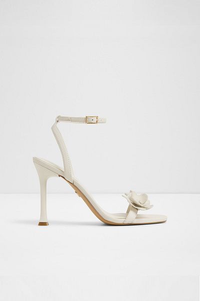 Aldo Daısylıly - Women's Genuine Leather White-Ecru Thin Heeled Sandals