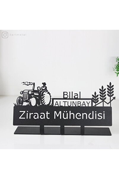 3art Metal Ziraat Mühendisi Masaüstü İsimlik - Metal Masa İsimliği - Kişiye Ö...