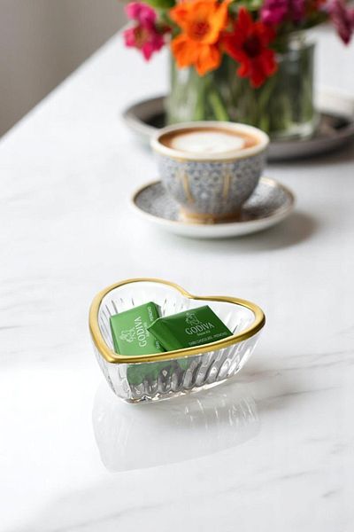 TrendDeco Gold Gilded 6 Pieces Coffee Side Turkish Delight Sauce Bowl Snack Bowl Set