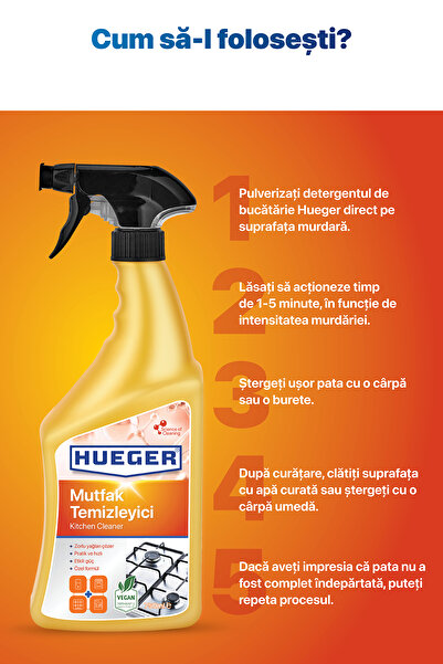 Hueger Vegan Kitchen Detergent, Foam & Spray, 750 ml