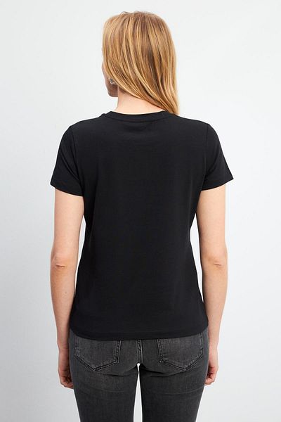 VENA Tricou de bază Rachel Black Crewneck Slim Fit pentru femei - 200382 -028