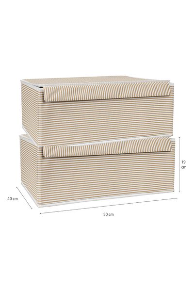 Flora Base Box Storage Box, Bed under Sofa Organizer Waterproof Cardboard Supported (50X40X19Cm) 2 Pieces Brown