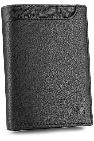 zagatto Men's Wallet, Genuine Leather, Rfid, 9.3x12.7x3 Cm, Black Zg-n4-f13