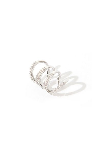 RİVUS Crystal Spiral Earrings - Silver