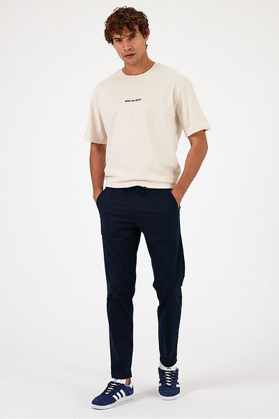 VENA Ανδρικό παντελόνι Alfred Navy Blue με ελαστική μέση Gabardine