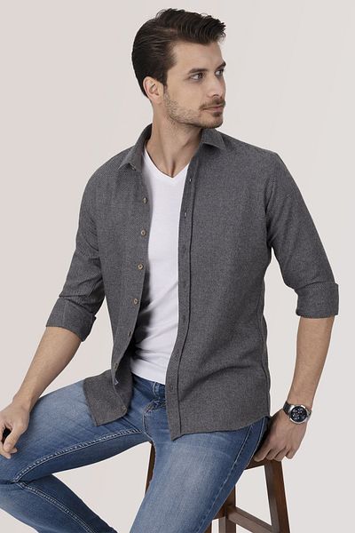 Etikmen Smoked Slimfit Lumberjack Shirt - Περιλαμβάνεται συσκευασία δώρου