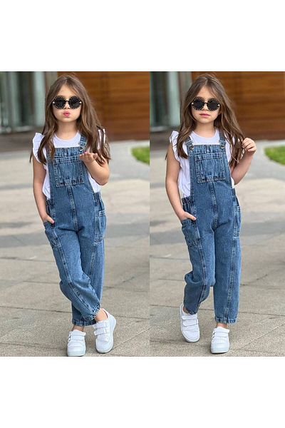 sinmm Salopetă pentru fete - tricou set de 2