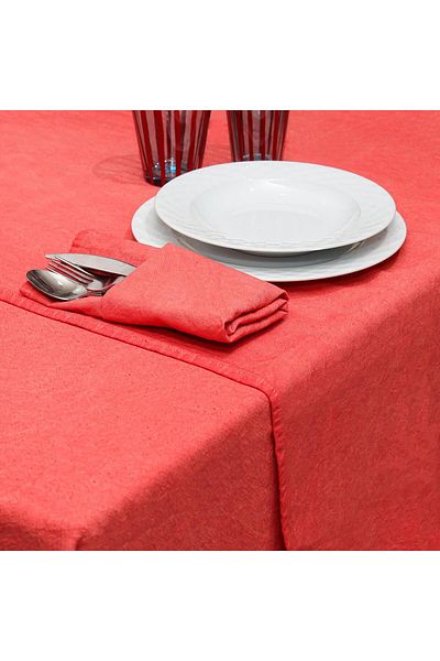 Missi Washed Coral Denim Cotton Tablecloth