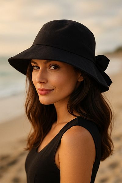 MYZİ STORE Bow Detailed Bucket Women's Visor Hat (Size Adjustable)