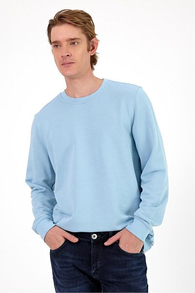 VENA Ανδρικό φούτερ Rich Sky Blue Crew Neck Regular Fit με 3 κλωστές