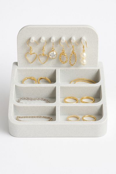 edoy 6-Eye Jewelry Organizer - Earring, Ring, Bracelet and Necklace Organizer Stand