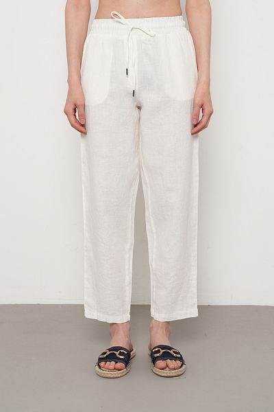 Orfeo Negro Women's 100% Linen Comfortable Fit Solid Color Pants