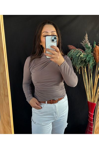 Shopriva Trend Drawstring High Neck Blouse
