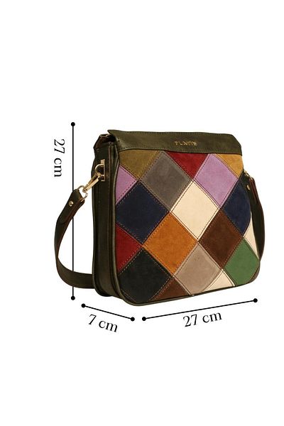 Platin Khaki Combination Women's Shoulder Bag