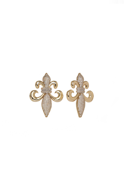 Fatma yaşar Fleur De Lis Gold Küpe