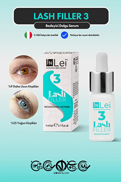 İnLei Lash Filler Kirpik Lifting Bitkisel Keratin Bazlı Kirpik Besleyici Ve Dolgunlaştırıcı Serum No3