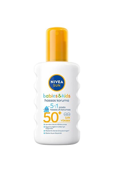 NIVEA Sun Hassas & Ekstra Suya Dayanıklı Çocuk Güneş Spreyi SPF 50+ 200 Ml