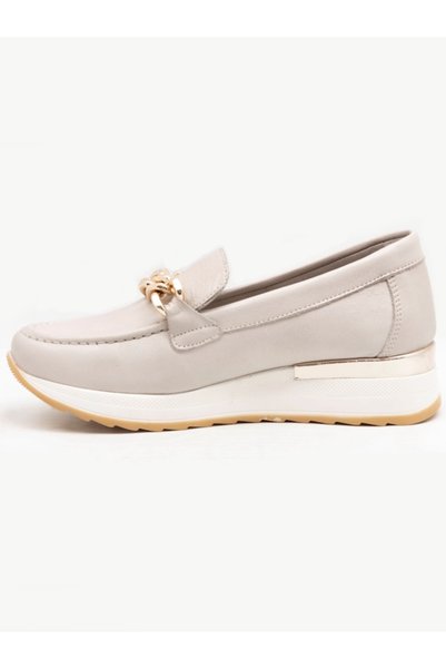 Mammamia D25Ya-03510 Gray Skin Leather Comfort Padding Women's Shoes