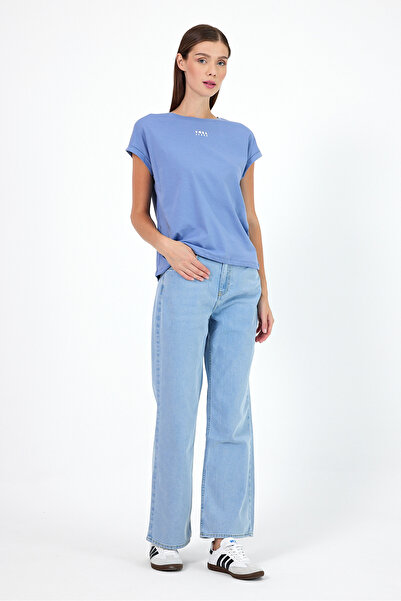 VENA Wanda Sky Blue Wide Leg Jean Trousers - Sky Blue - 1Y2411810Sb-356