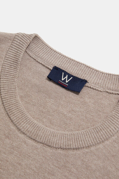 W Collection Beige Polo Collar Long Sleeve Sweater