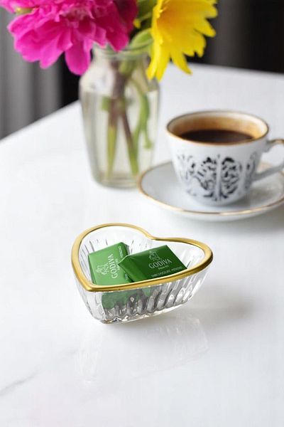 Wow Home Set of 6 Gold Gilded Glass Sauce Bowl Snack Bowl Coffee Side Turkish Delight Bowl