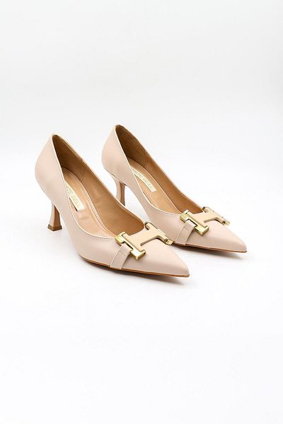 KRISTE BELL Short Heel Buckle Stiletto Kb5008 Beige