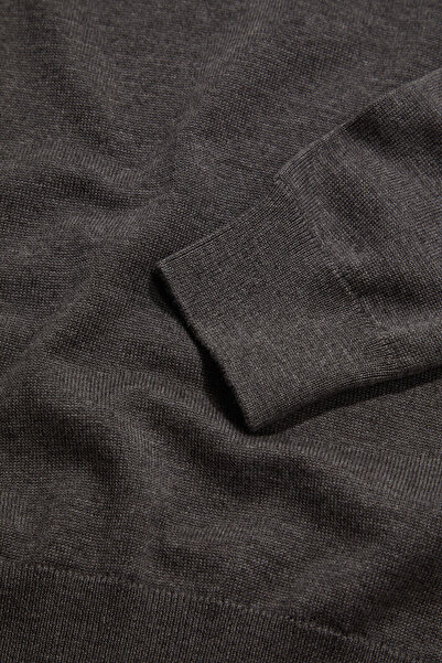 W Collection Gray Melange Polo Neck Long Sleeve Sweatshirt