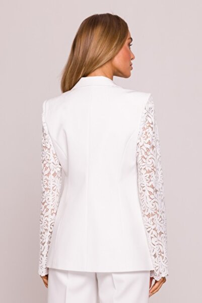 Made of Emotion LACE PANELS SINGLE BUTTON BLAZER