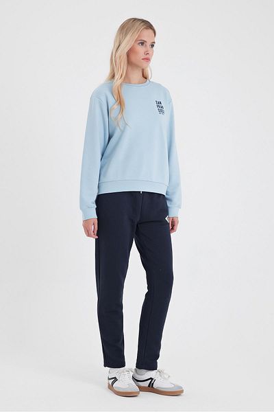 VENA Women's Logo Printed Navy Blue Regular Fit Cotton Sweatpants