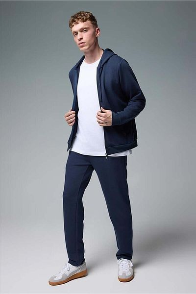 VENA Ανδρικό βαμβακερό παντελόνι Karl Navy Blue Regular Fit