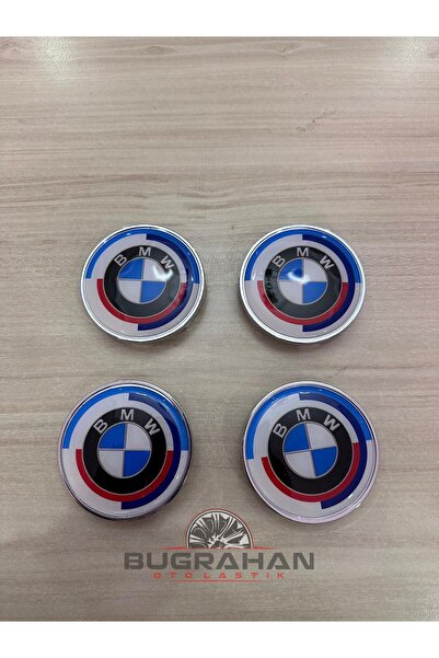 OEM Bmw 50.yıl Özel Jant Göbeği Arması 68 Mm Dış 65 Mm Iç A Kalite 4'lü Set