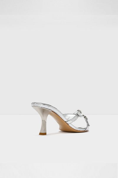 Aldo Leyna-Tr - Silver Colored Faux Leather Women's Heeled Slippers