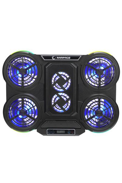 Rampage Cooler Laptop Prote R6, 6 Ventilatoare, 10 Moduri Iluminare Rgb, 17 Inch, Negru
