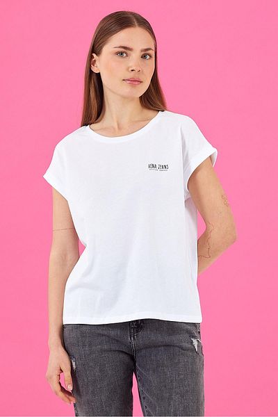 VENA Tricou Cindy White Vena Logo de damă