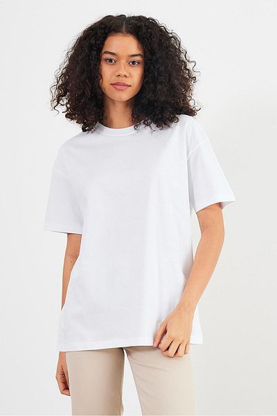 VENA Γυναικείο μπλουζάκι Oversize Λευκό Άνετο Μοντέλο