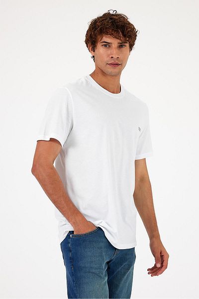 VENA Ανδρικό μπλουζάκι Vena με λευκό στάμπα - Crew Neck, Regular Fit