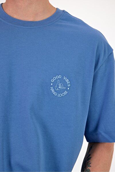 VENA Ανδρικό μπλουζάκι με κέντημα Mark Navy Arma