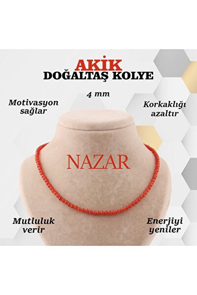 OSMANLI DOĞAL TAŞ Sertifikalı Akik Doğaltaş Kolye 4 Mm, M420