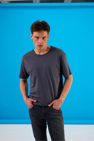 VENA Walker Anthracite Men's Slim Fit Crew Neck T-Shirt