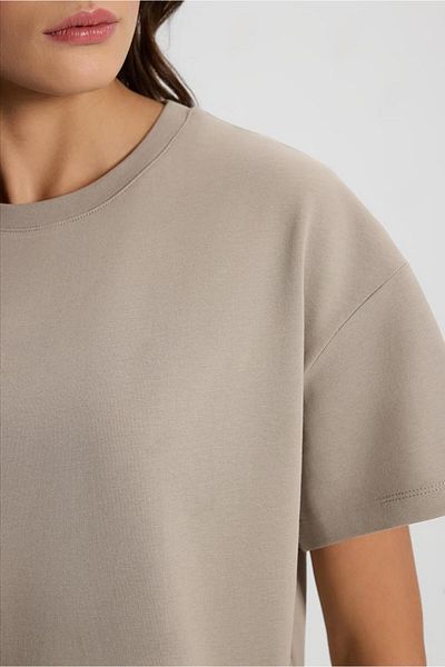 VENA Women's Oversize Gray Comfortable Fit T-Shirt - 200900 -079