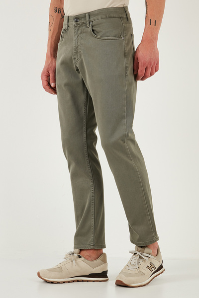 Buratti Stretch Cotton Comfort Fit High Waist Pipe Leg Jeans Men's Jeans 4400S65Texas